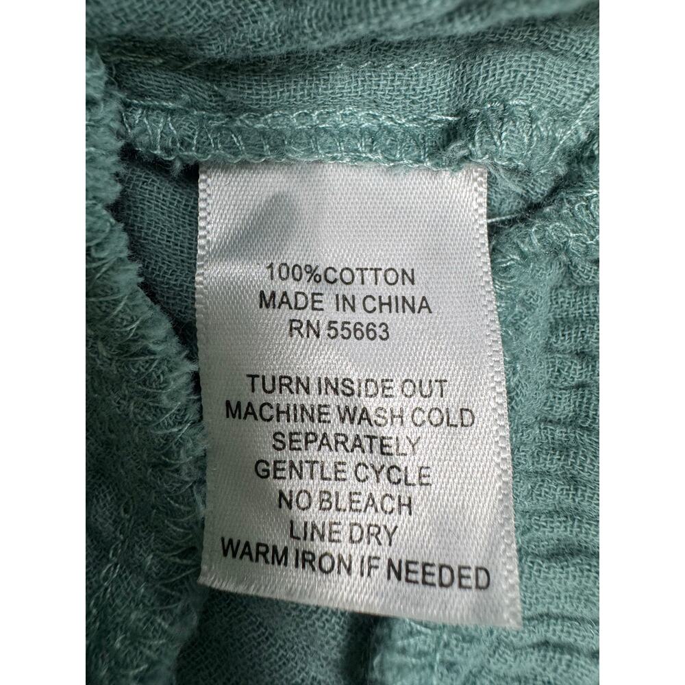 Lucky Brand Women's Dress Blue Green Tiered Short Midi Cotton Gauze Pockets 1X - Picture 9 of 11